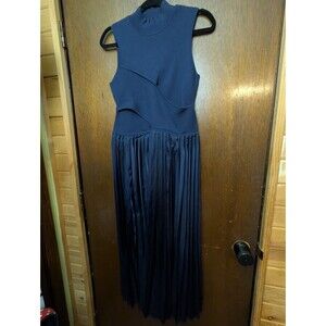 NWT Derek Lam 10 Crosby  Navy Medium Landry Sleeveless Twist Front T-Shirt Dress